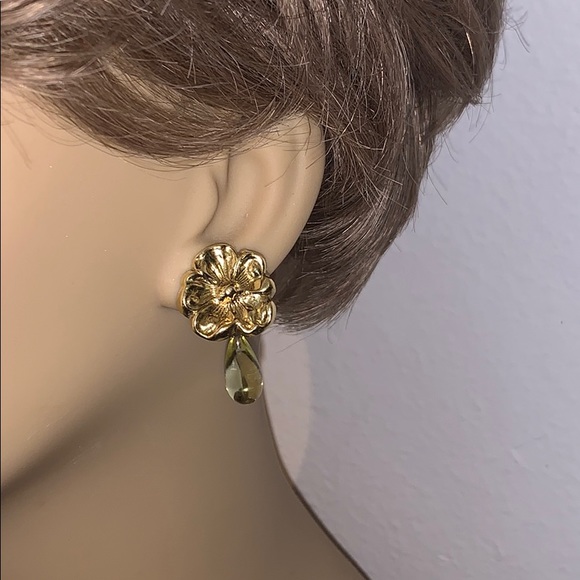 Gorgeous 18Kt gold  detachable gem drop earrings - Picture 13 of 16